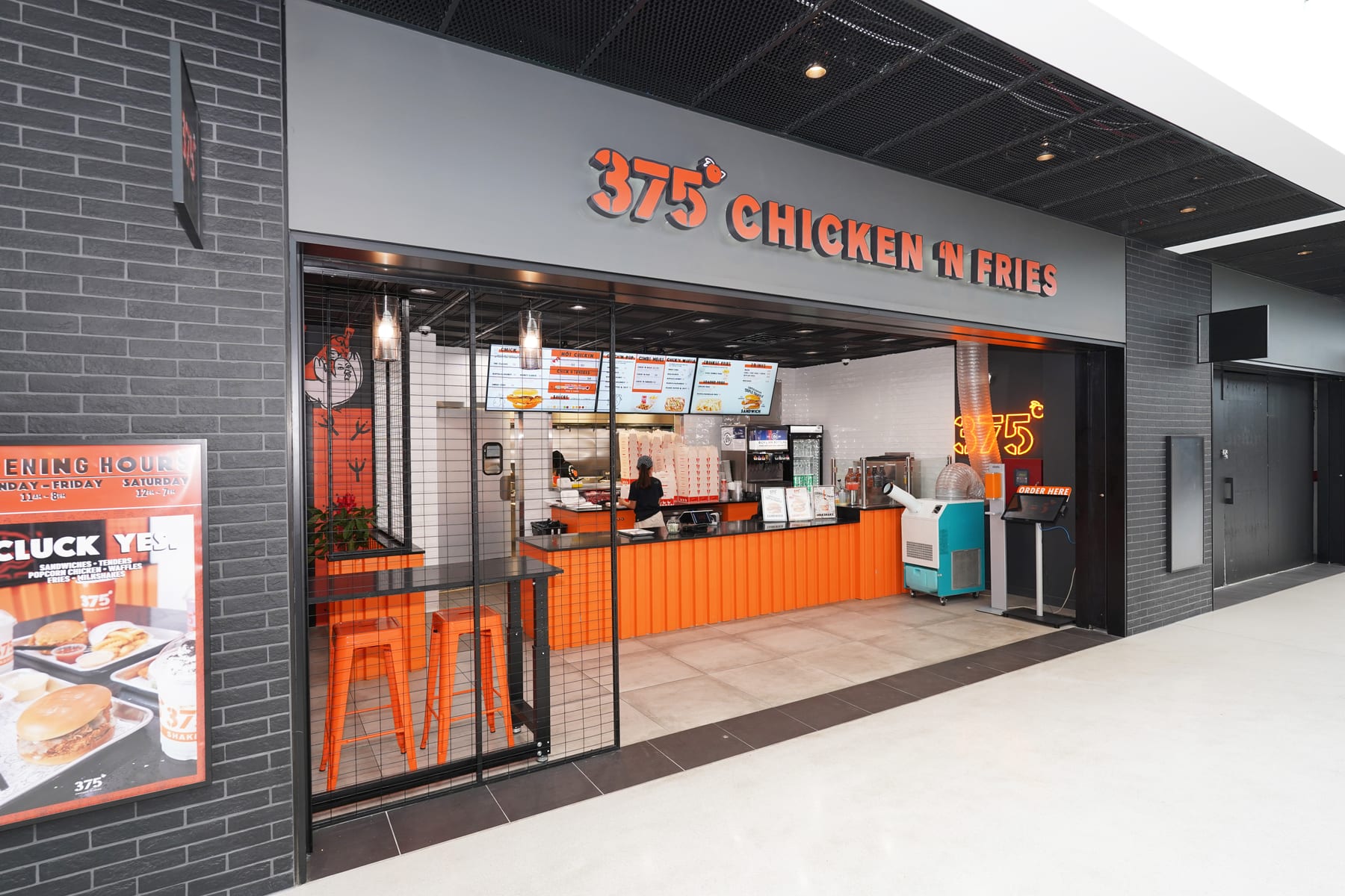 375º Chicken 'N Fries in Newark, New Jersey, interior view 2, designed by Zelta Design