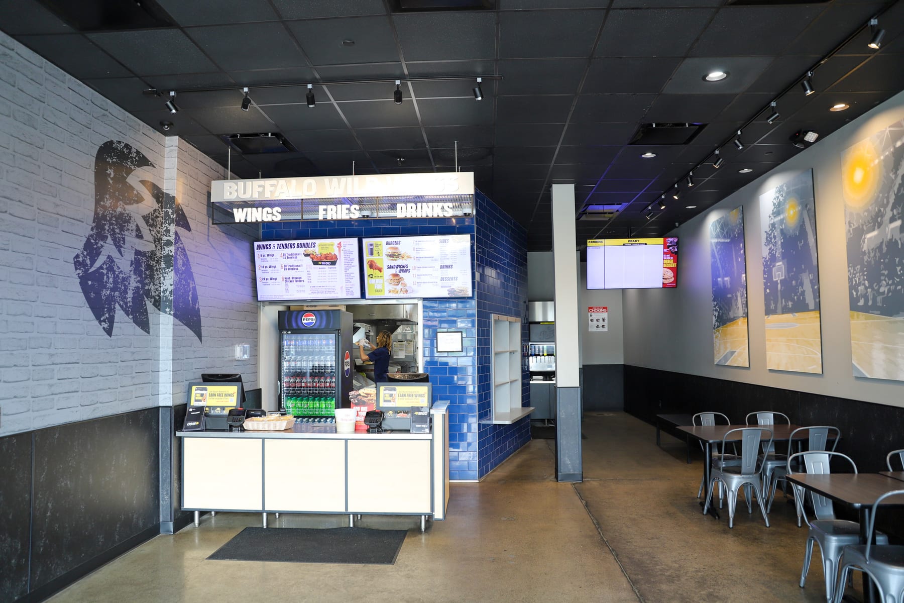 Buffalo Wild Wings GO in Schenectady, New York, interior view 2, designed by Zelta Design