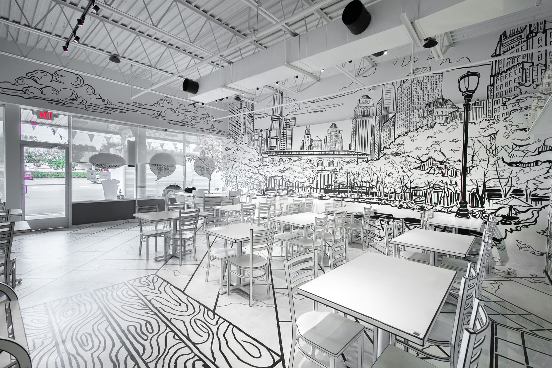 Chopsticks Charm Noodle Bar in Edison, New Jersey, interior view 2, designed by Zelta Design