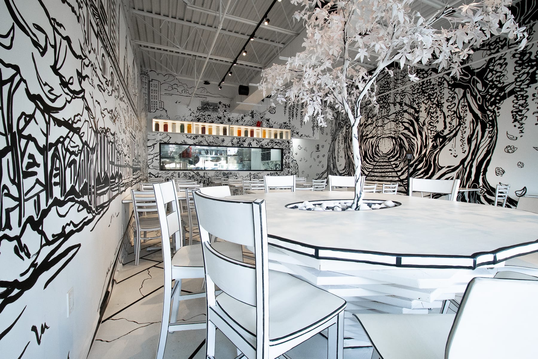 Chopsticks Charm Noodle Bar in Edison, New Jersey, interior view 4, designed by Zelta Design