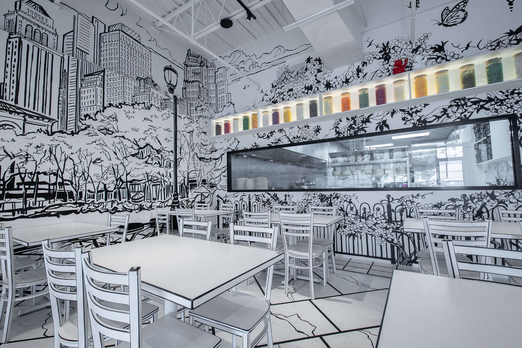 Chopsticks Charm Noodle Bar in Edison, New Jersey, interior view 6, designed by Zelta Design