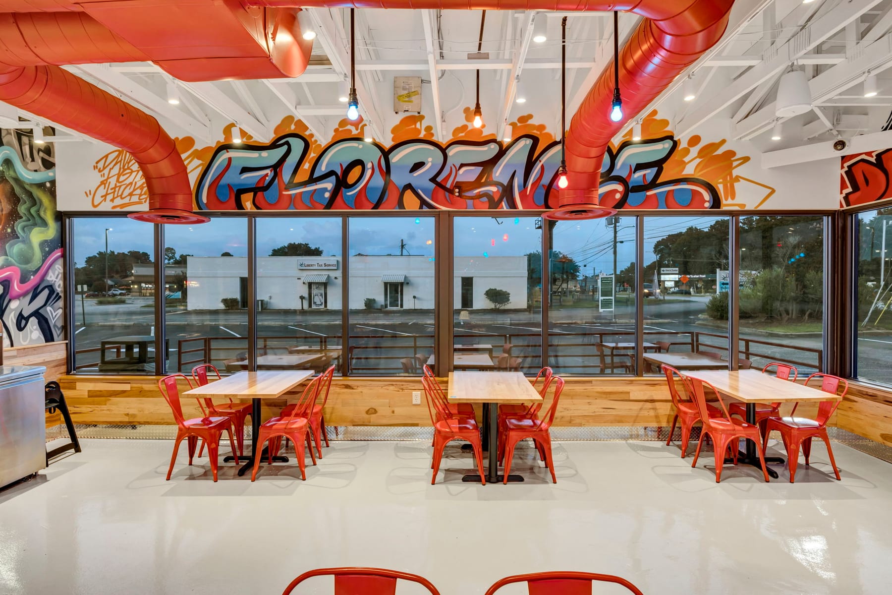 Dave's Hot Chicken in Florence, South Carolina, interior view 2, designed by Zelta Design