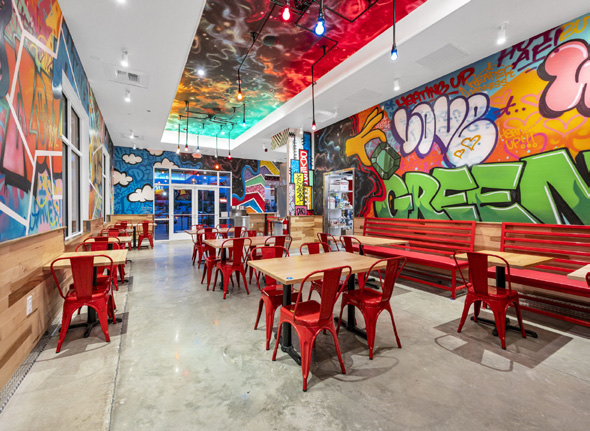 Dave's Hot Chicken in Greenville, North Carolina, interior view 2, designed by Zelta Design