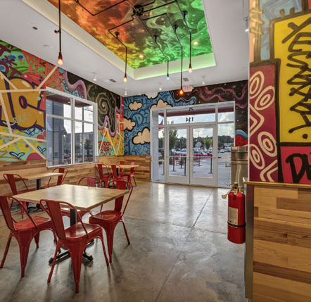 Dave's Hot Chicken in Greenville, North Carolina, interior view 3, designed by Zelta Design