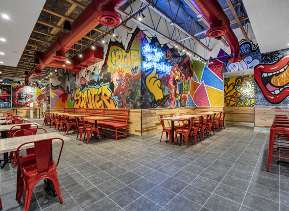 Dave's Hot Chicken in Sumter, South Carolina, interior view 2, designed by Zelta Design