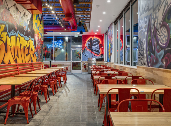 Dave's Hot Chicken in Sumter, South Carolina, interior view 4, designed by Zelta Design