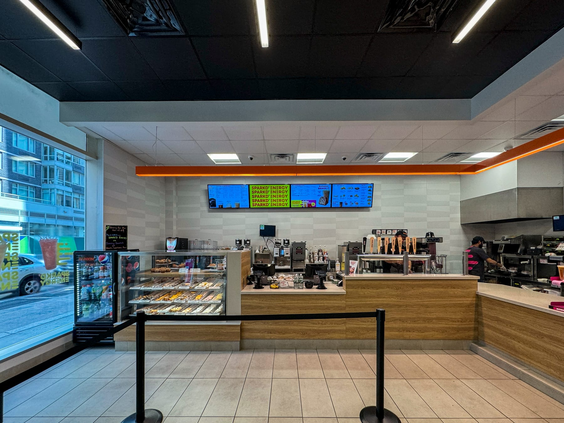 Dunkin' in Lower Manhattan, Manhattan, New York, interior view 3, designed by Zelta Design