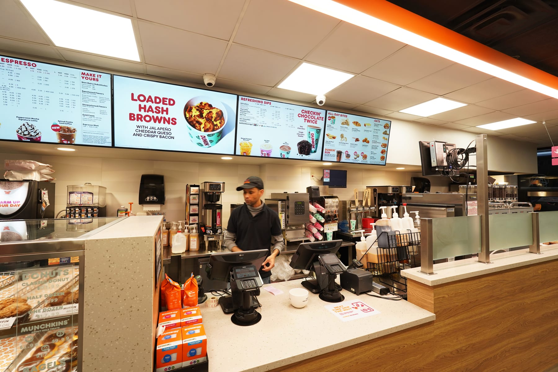 Dunkin' in Midtown, New York, interior view 3, designed by Zelta Design