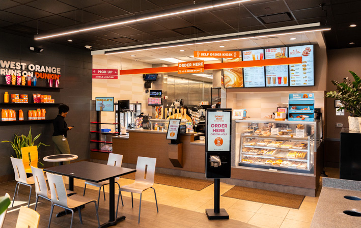 Dunkin' / Auntie Anne's / Cinnabon in West Orange, New Jersey, interior view 3, designed by Zelta Design