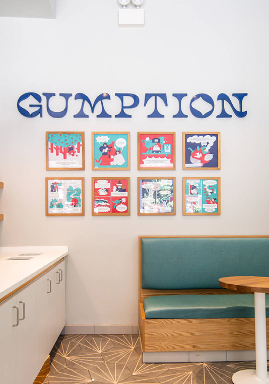 Gumption Coffee in Flatiron District, New York, interior view 2, designed by Zelta Design