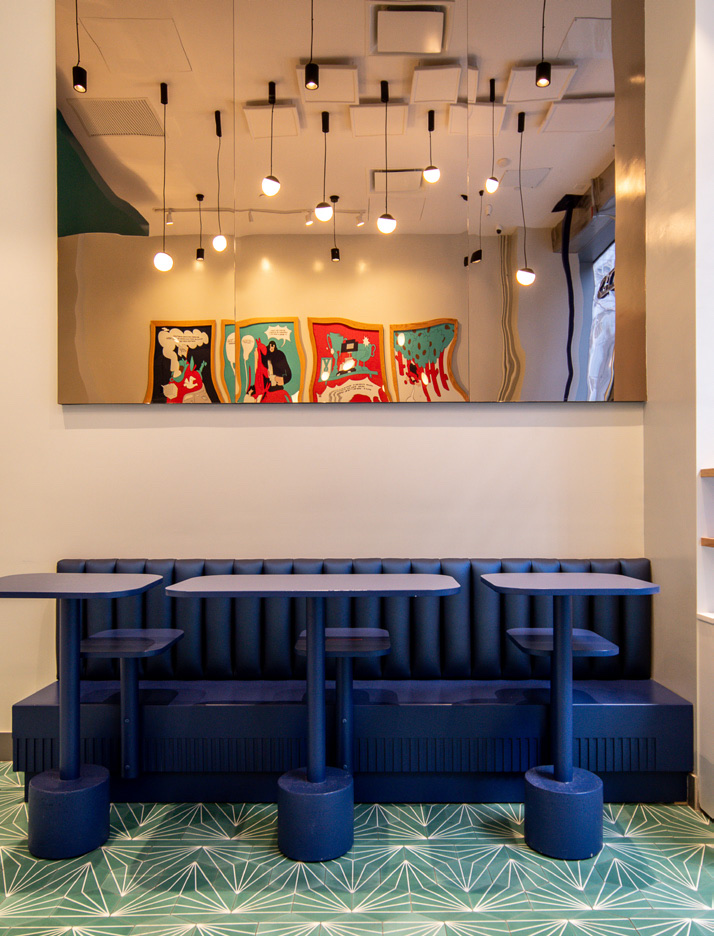 Gumption Coffee in Midtown, New York, interior view 2, designed by Zelta Design