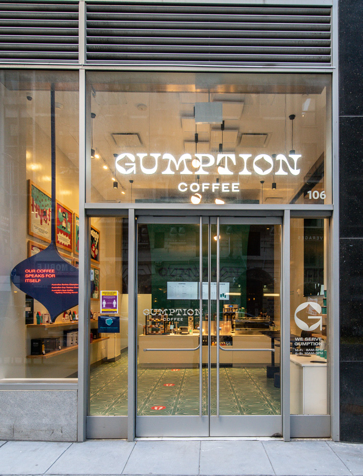 Gumption Coffee in Midtown, New York, interior view 3, designed by Zelta Design
