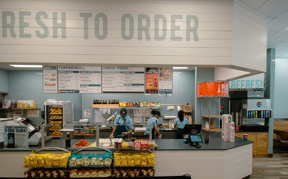 Jersey Mike's in East Midtown, Manhattan, New York, interior view 3, designed by Zelta Design