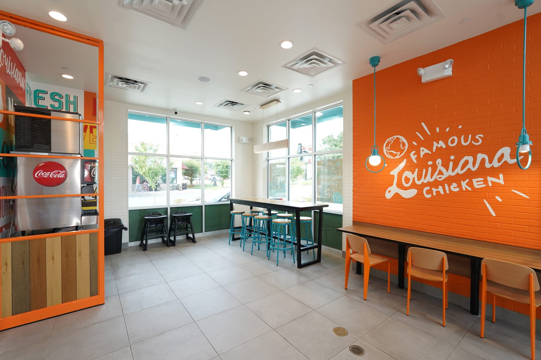 Popeyes in Staten Island, New York, interior view 5, designed by Zelta Design