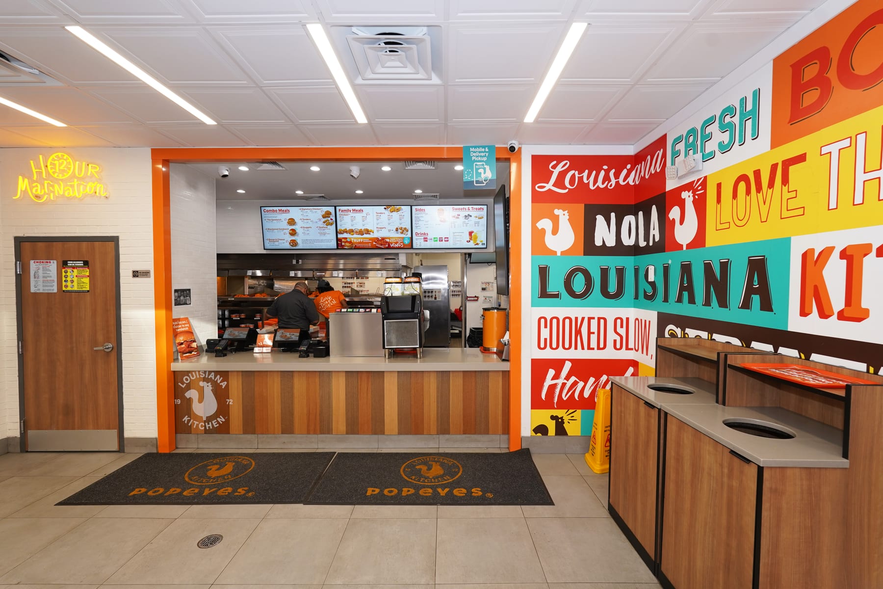 Popeyes in East Village, New York, interior view 3, designed by Zelta Design
