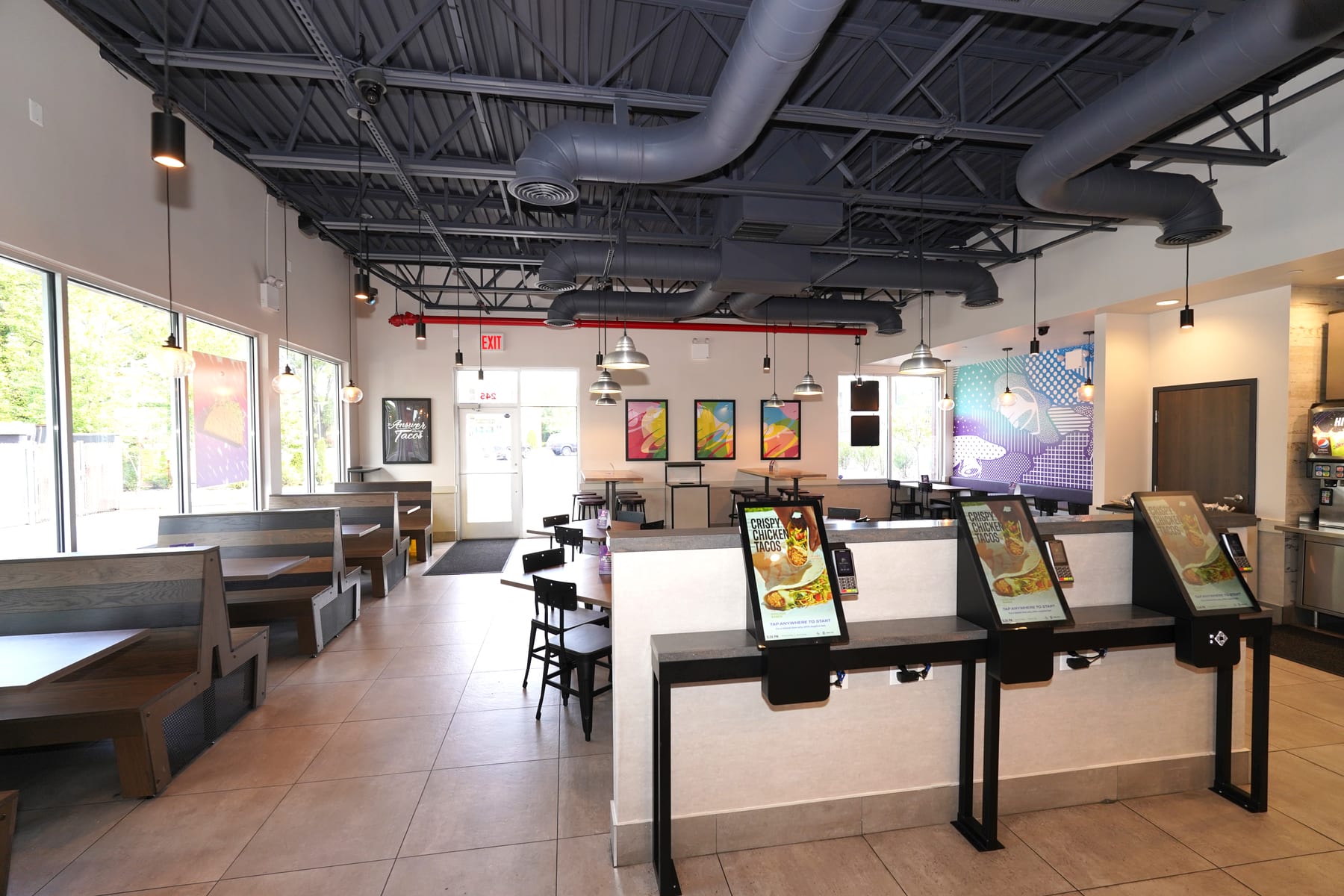 Taco Bell in Staten Island, New York, interior view 7, designed by Zelta Design