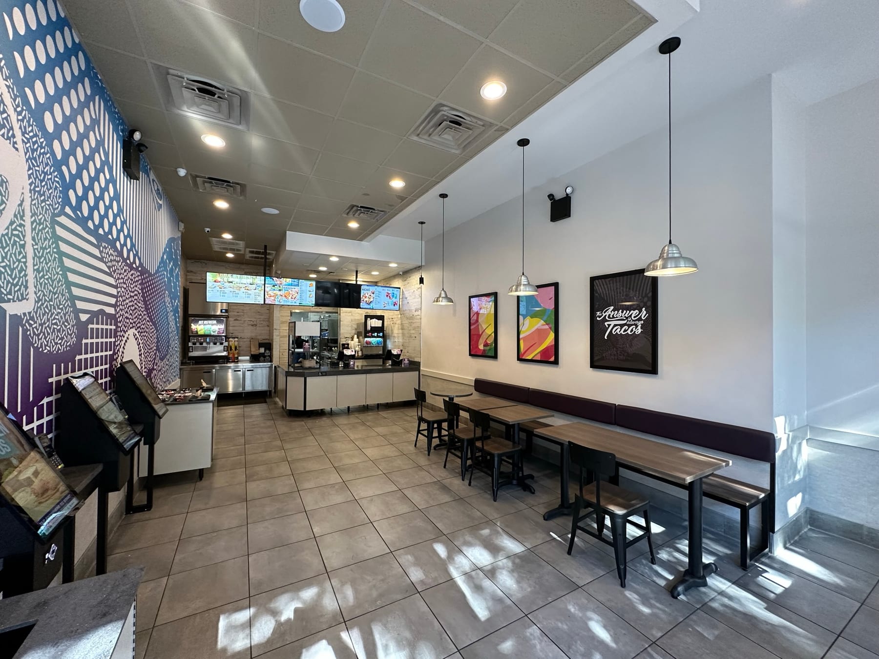 Taco Bell in Kingsbridge, Bronx, New York, interior view 2, designed by Zelta Design