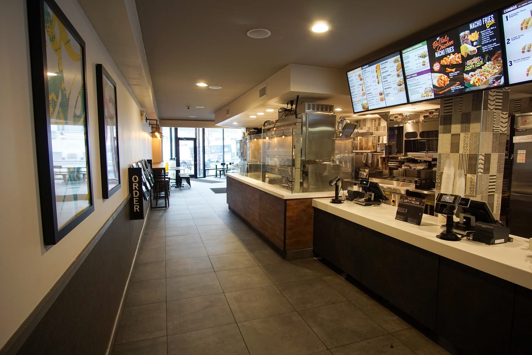 Taco Bell in Bronx, New York, interior view 3, designed by Zelta Design