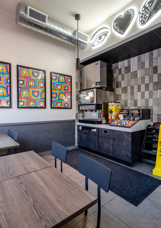 Taco Bell in Lenox Hill, New York, interior view 2, designed by Zelta Design